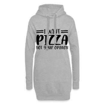 Je veux de la pizza, pas votre opinion 4 - Sweat-shirt à capuche long Femme - gris chiné - Devant