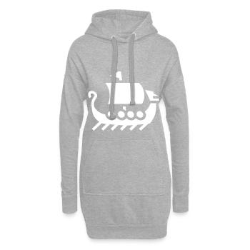 Wikinger Vikinger Schiff Segelschiff Segeln - Hoodie-Kleid - Grau meliert - Vorne