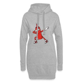 Sauce Dab Drôle Paradeiser Tomato Ketchup - Sweat-shirt à capuche long Femme - gris chiné - Devant