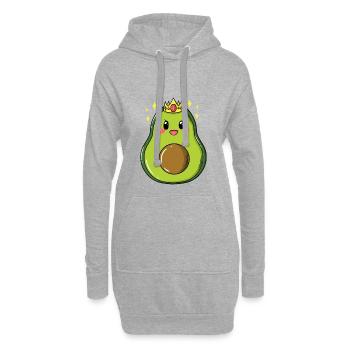Reine d'avocat Guacamole Guac Vegan - Sweat-shirt à capuche long Femme - gris chiné - Devant