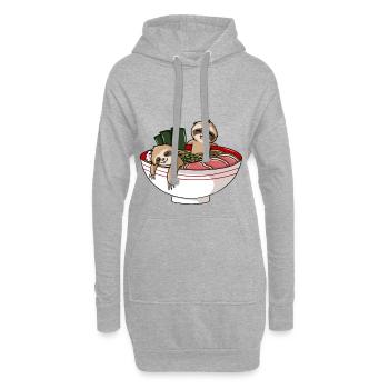 Ramen de nouilles paresseux soupe chinoise soupe de nouilles - Sweat-shirt à capuche long Femme - gris chiné - Devant