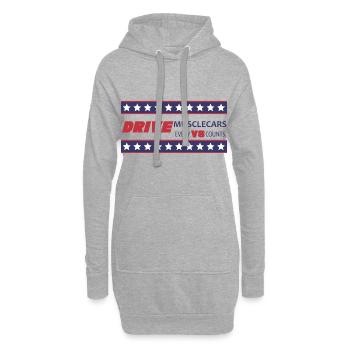 Drive Musclecars V8 Geschenk Geschenkidee USA - Hoodie-Kleid - Grau meliert - Vorne