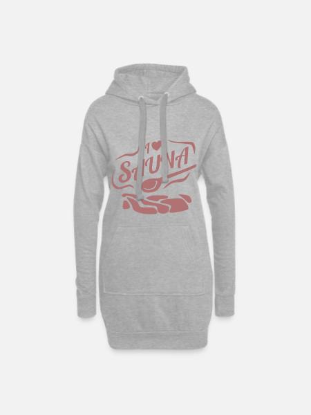 i love sauna - Hoodie-Kleid - Grau meliert