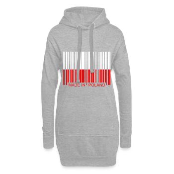 Pologne Polska Pologne - Sweat-shirt à capuche long Femme - gris chiné - Devant