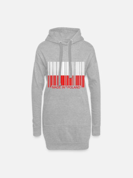 Poland Polska Polen - Hoodie-Kleid - Grau meliert