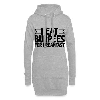 I Eat Burpees For Breakfast - Hoodie-Kleid - Grau meliert - Vorne