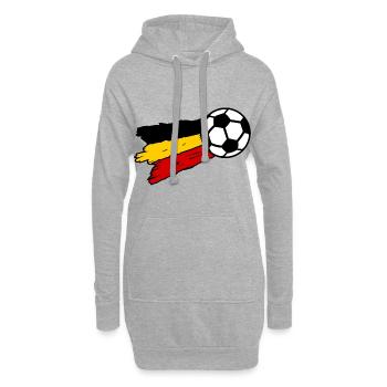 Les supporters belges - Sweat-shirt à capuche long Femme - gris chiné - Devant