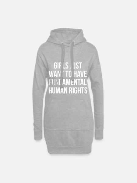 Feminist Feminist Feminism Fun White - Hoodie Dress - heather grey