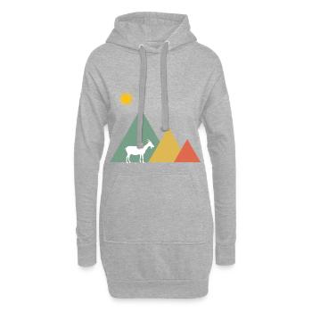 Chèvre billy chèvre alpes - Sweat-shirt à capuche long Femme - gris chiné - Devant