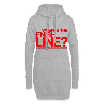 Où est la ligne d’arrivée 2 - Sweat-shirt à capuche long Femme - gris chiné - Devant