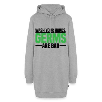 Wash Your Hands, Germs Are Bad 4 - Hoodie-Kleid - Grau meliert - Vorne
