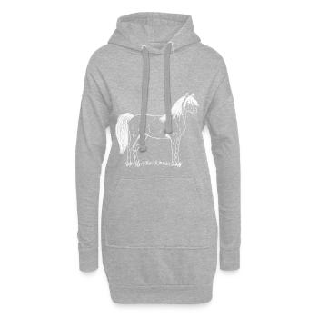 Pferd - Hoodie-Kleid - Grau meliert - Vorne