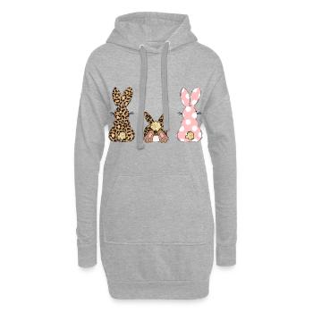 meine erste ostern niedlicher Hase - Hoodie-Kleid - Grau meliert - Vorne