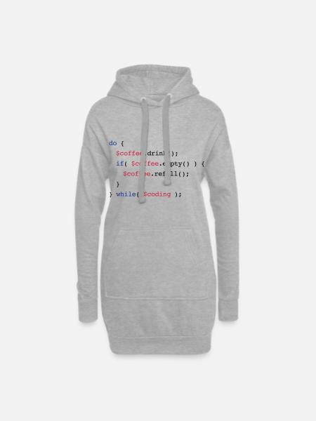 Code Coffee Refill Coding v2 - Hoodie Dress - heather grey