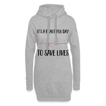 beautiful day to save lives - Hoodie-Kleid - Grau meliert - Vorne