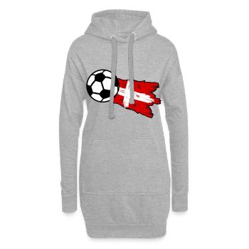 Fans de football du Danemark - Sweat-shirt à capuche long Femme - gris chiné - Devant