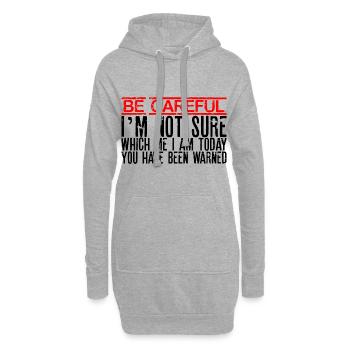 Attention, je ne sais pas trop qui je suis aujourd’hui - Sweat-shirt à capuche long Femme - gris chiné - Devant