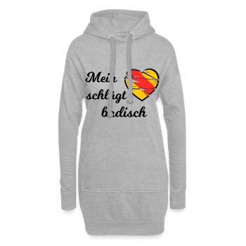 Mein Herz schlägt badisch - Hoodie-Kleid - Grau meliert - Vorne