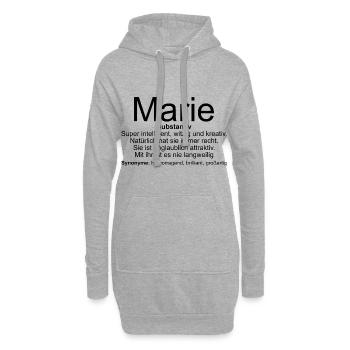 Name Definition Marie - Hoodie-Kleid - Grau meliert - Vorne