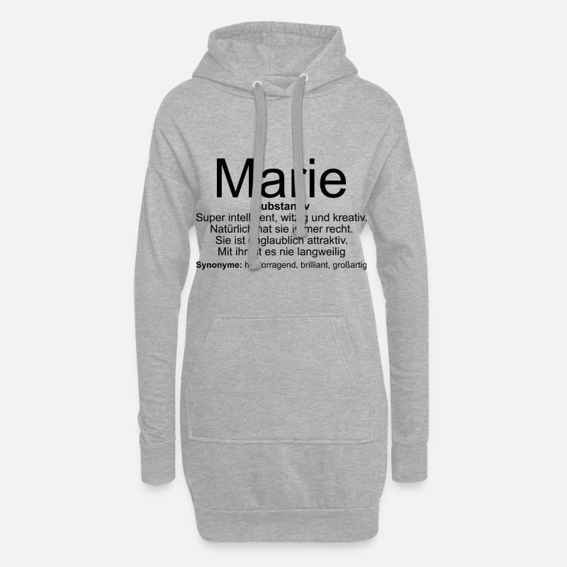Name Definition Marie - Hoodie-Kleid - Grau meliert