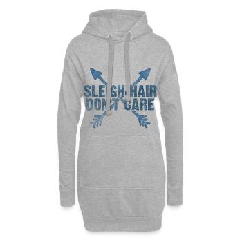 Lustiges Weihnachtsschlitten-Haar interessieren sich nicht Geschenk-Idee - Hoodie-Kleid - Grau meliert - Vorne