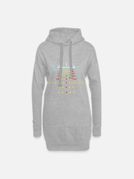 Runway Landing Strip At Night Gift - Hoodie Dress - heather grey