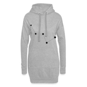 Die Konstellation "Cassiopeia" - Hoodie-Kleid - Grau meliert - Vorne