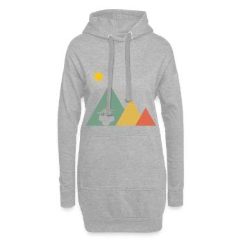 Schlagzeug Schlagzeuger Berge - Hoodie-Kleid - Grau meliert - Vorne