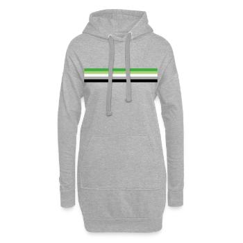 Aromantische Flagge - Hoodie-Kleid - Grau meliert - Vorne