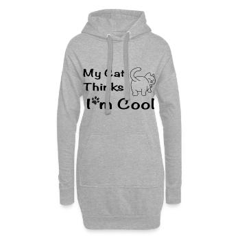 My Cat Thinks I'm Cool - Hoodie-Kleid - Grau meliert - Vorne