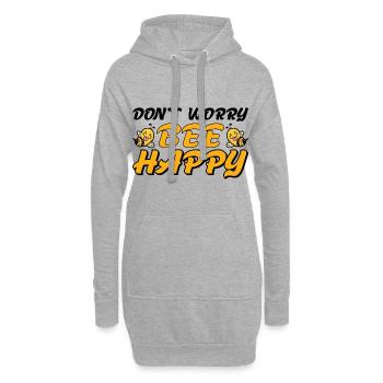 Don't Worry Bee Happy 30 - Hoodie-Kleid - Grau meliert - Vorne