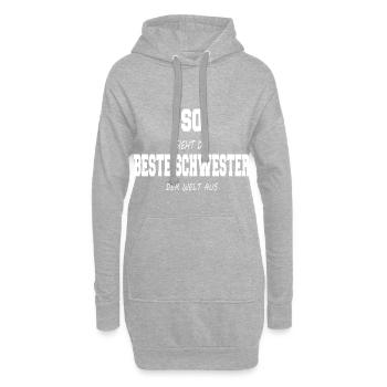 So sieht der beste Schwester der Welt aus - Hoodie-Kleid - Grau meliert - Vorne
