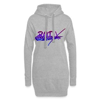 BadX. Concevoir - Sweat-shirt à capuche long Femme - gris chiné - Devant