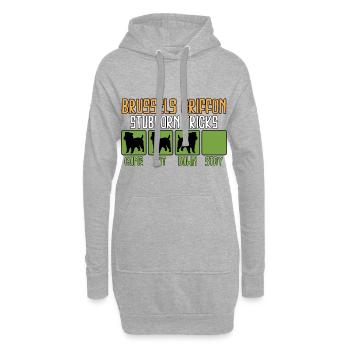 Brussels Griffon Hund Spruch Sprüche Lustig Witzig - Hoodie-Kleid - Grau meliert - Vorne