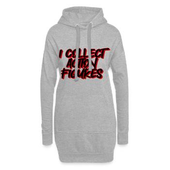 I Collect Action Figures 4 - Sweat-shirt à capuche long Femme - gris chiné - Devant