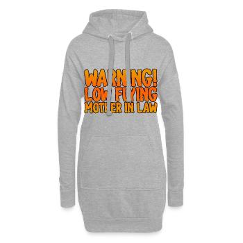 Warning Low Flying Mother In Law - Hoodie-Kleid - Grau meliert - Vorne