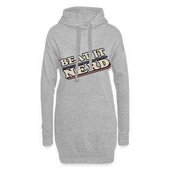 Battez-le Nerd 18 - Sweat-shirt à capuche long Femme - gris chiné - Devant