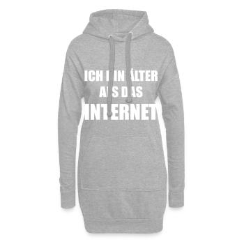 Je suis plus âgée que l’INTERNET - Sweat-shirt à capuche long Femme - gris chiné - Devant