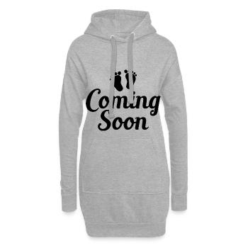 Bébé arrive bientôt - Sweat-shirt à capuche long Femme - gris chiné - Devant