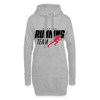 running team laufen marathon rennen - Hoodie-Kleid - Grau meliert - Vorne