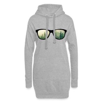 Lunettes de soleil Paysage naturel - Sweat-shirt à capuche long Femme - gris chiné - Devant