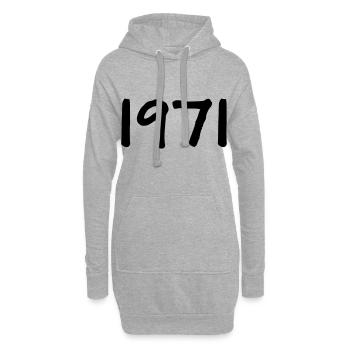 Year of birth 1971 Birthday present - Hoodie Dress - heather grey - Front