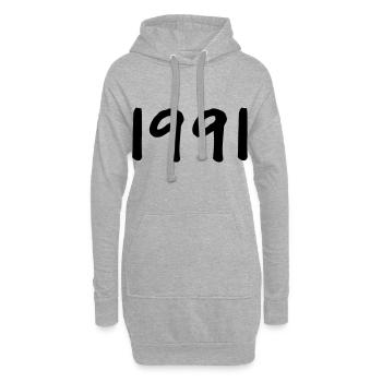 Année de naissance 1991 Idée cadeau - Sweat-shirt à capuche long Femme - gris chiné - Devant