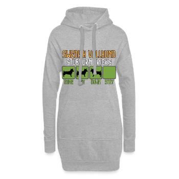 Schwedischer Vallhund Västgötaspets suédois - Sweat-shirt à capuche long Femme - gris chiné - Devant