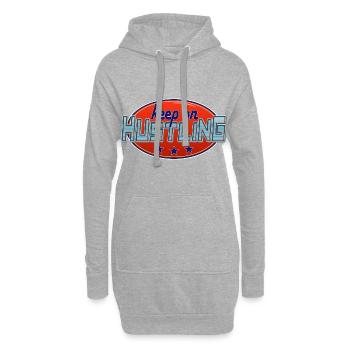 Keep on Hustling Broken Vintage Badge Design - Hoodie-Kleid - Grau meliert - Vorne