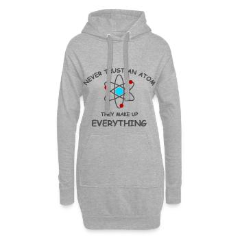 Never trust an atom - Hoodie-Kleid - Grau meliert - Vorne