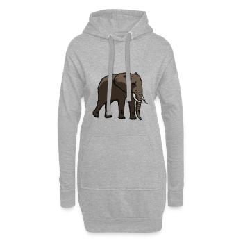 Elefant - Hoodie-Kleid - Grau meliert - Vorne