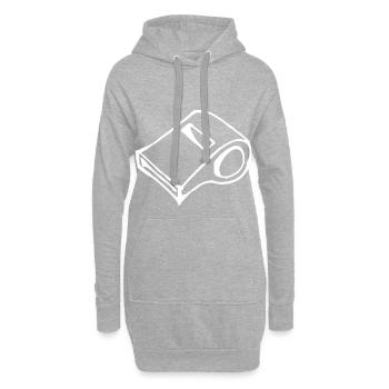 Trillerpfeife Fussball Trainer Geschenkidee - Hoodie-Kleid - Grau meliert - Vorne
