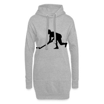 feldhockey spieler silhouette - Hoodie-Kleid - Grau meliert - Vorne