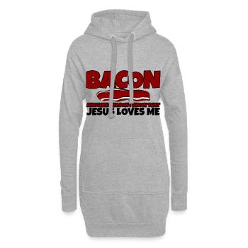 Bacon Another Reason I Know That Jesus Loves Me - Hoodie-Kleid - Grau meliert - Vorne